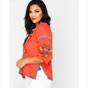 NEW Johnny Was Workshop Juliene Candy Land Peasant Blouse